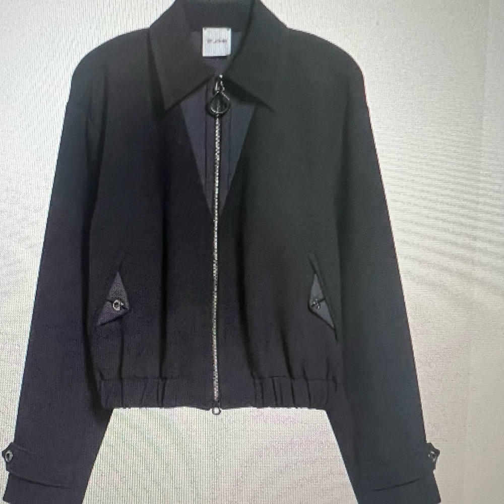 St. John Black Bomber Jacket and pants set